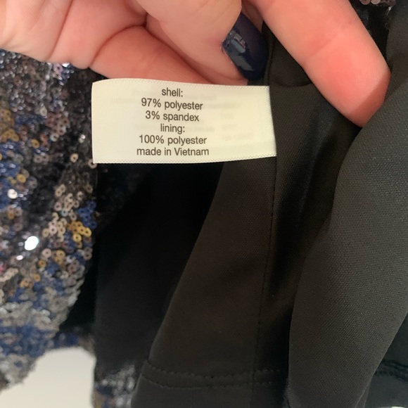 Sequin Flutter Sleeve Peplum Top - Picture 7 of 10